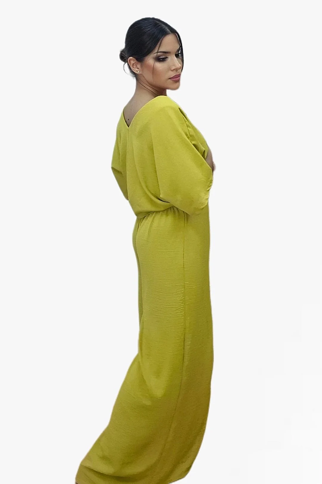 Pantalon Pareo Boton Mostaza - Imagen 3