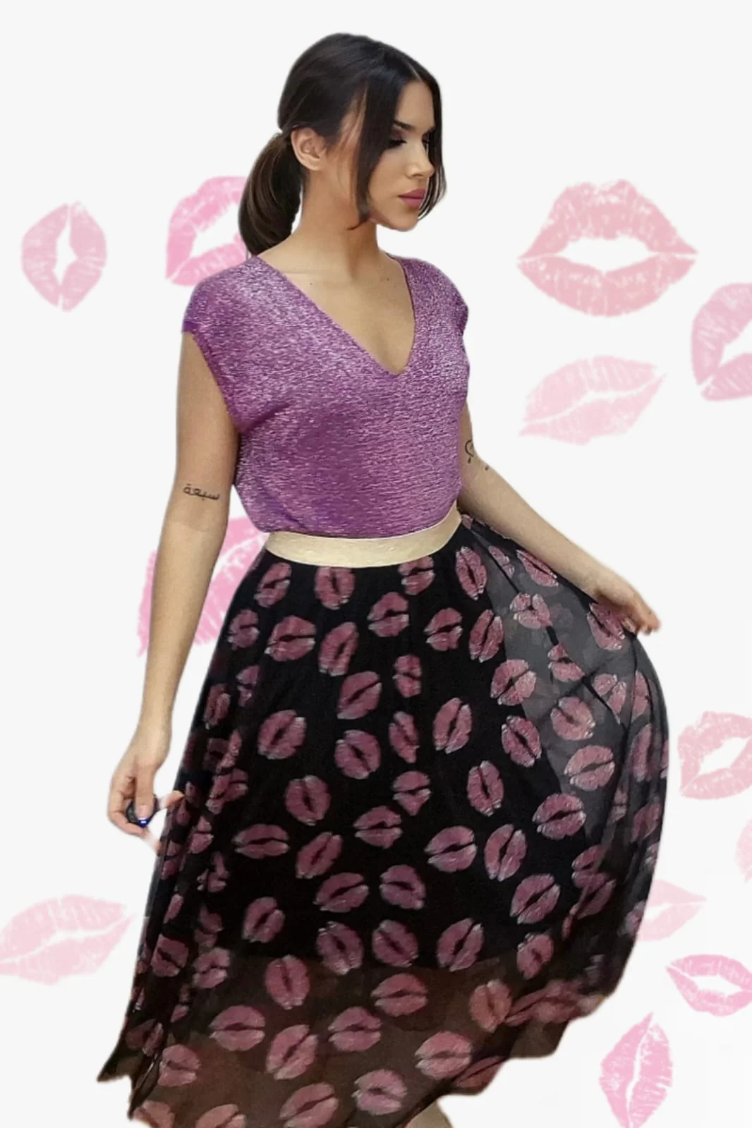 Falda Tul Kisses Negra