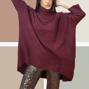 Jersey Largo Desigual Burdeos