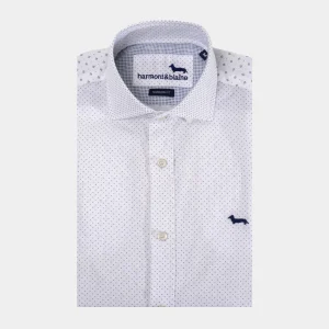 Camisa Blanca Diseños Azul H&B