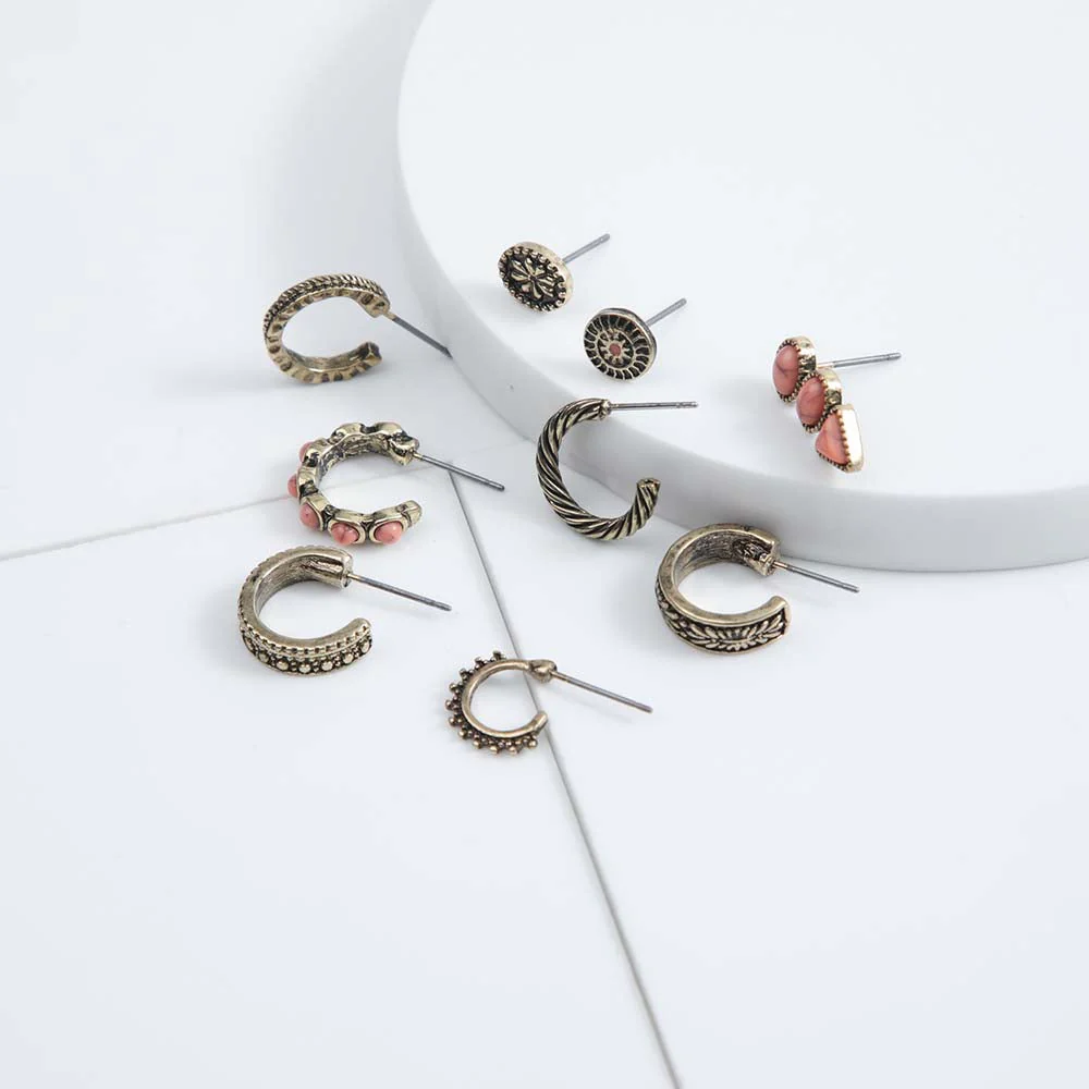 Set Aros Cardo Dorados Humana