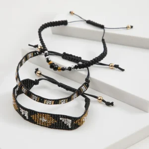 Set Pulseras Mieres Negra Humana