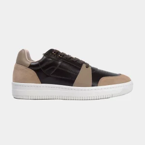 Sneakers Piel Bicolor Marrón Beige B.