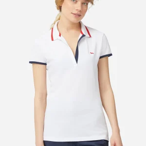 Camisa Polo Dama Blanca/Roja H&B