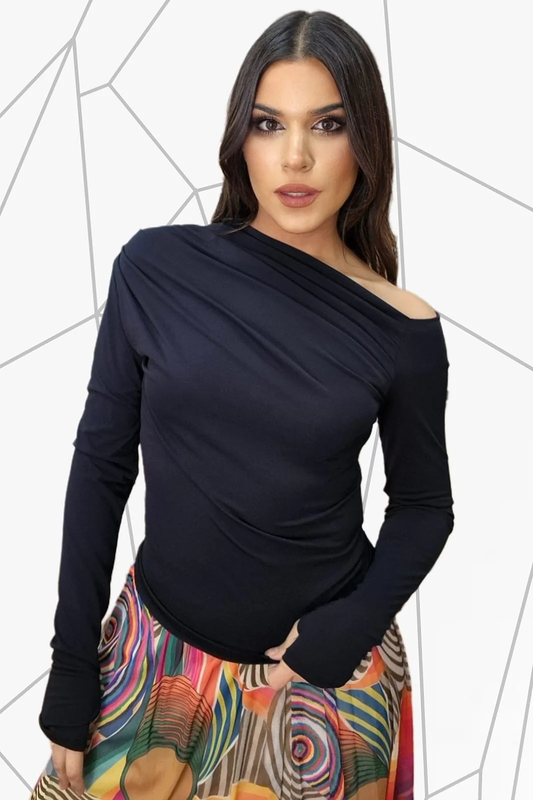 Camiseta Fluida Negra