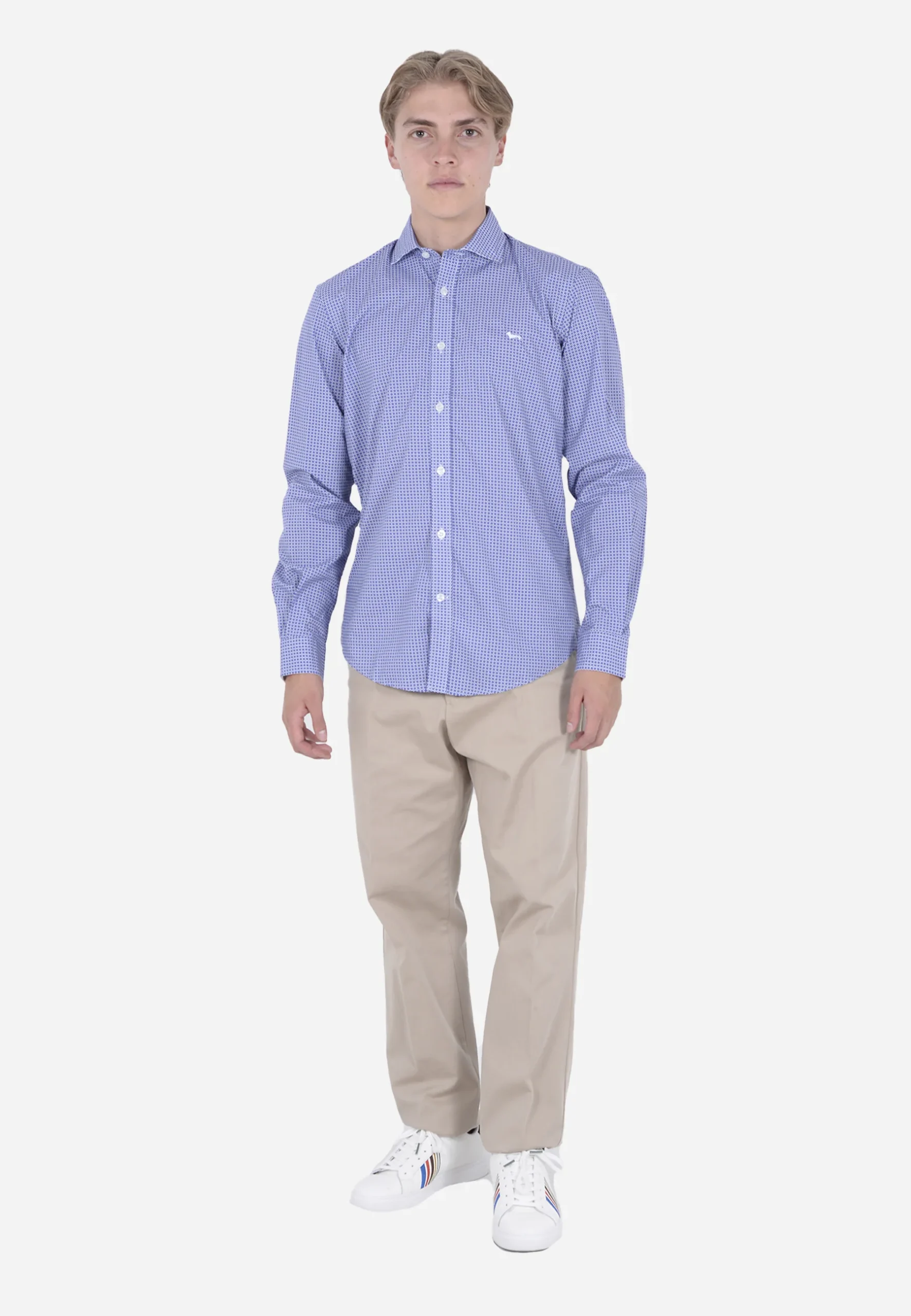 Camisa Casual Cuadros Azul y Blanco H&B - Imagen 3
