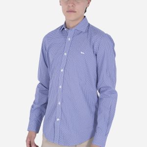 Camisa Casual Cuadros Azul y Blanco H&B