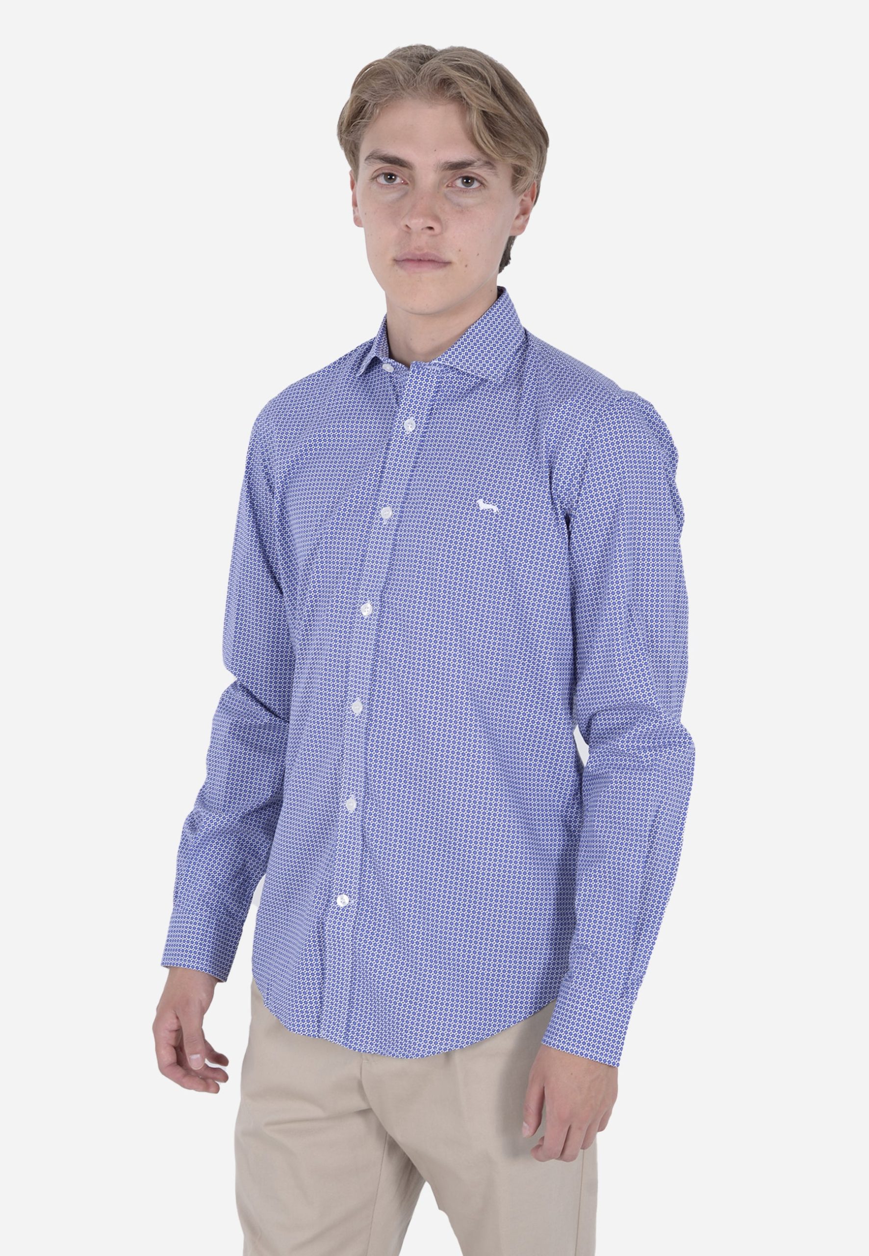 Camisa Casual Cuadros Azul y Blanco H&B
