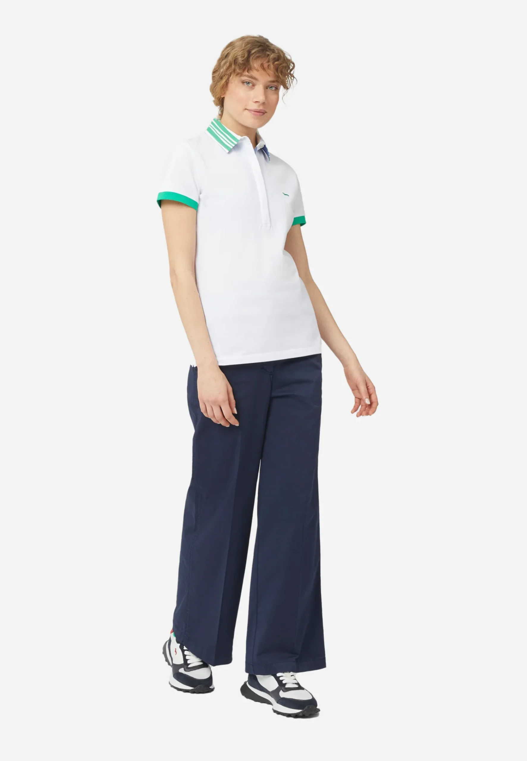 Camisa Polo Blanca/Verde H&B - Imagen 4