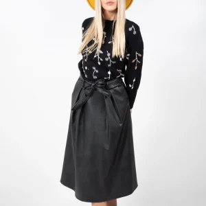 Falda polipiel negra