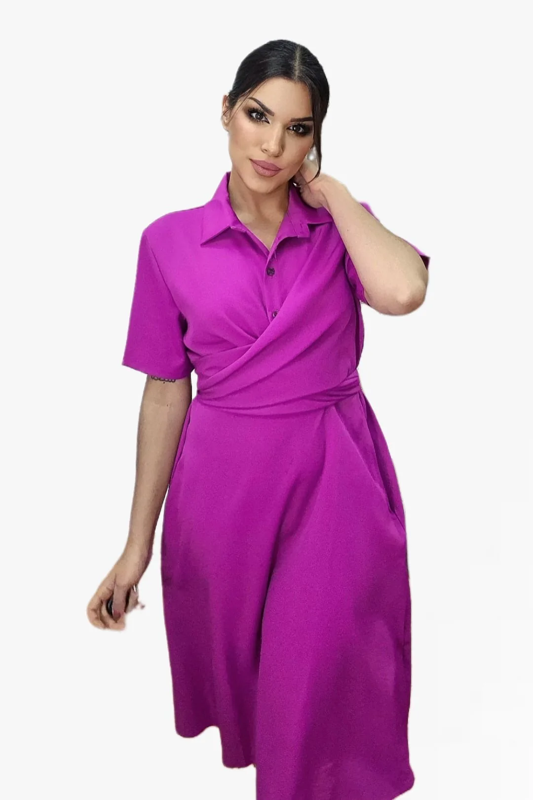 Vestido Escote Cruzado Malva - Imagen 5