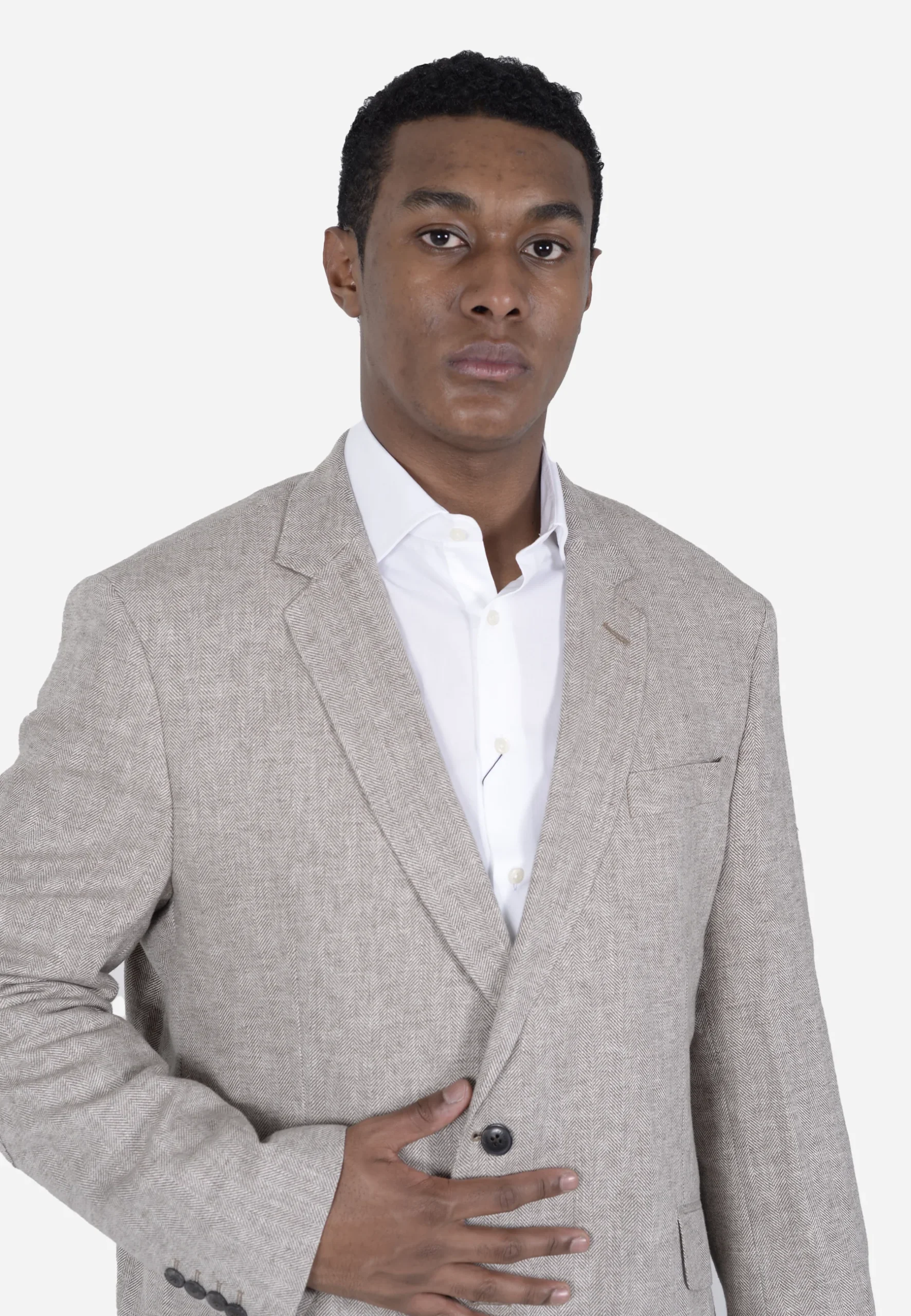 Chaqueta Blazer Beige Tejido H.L. - Imagen 3