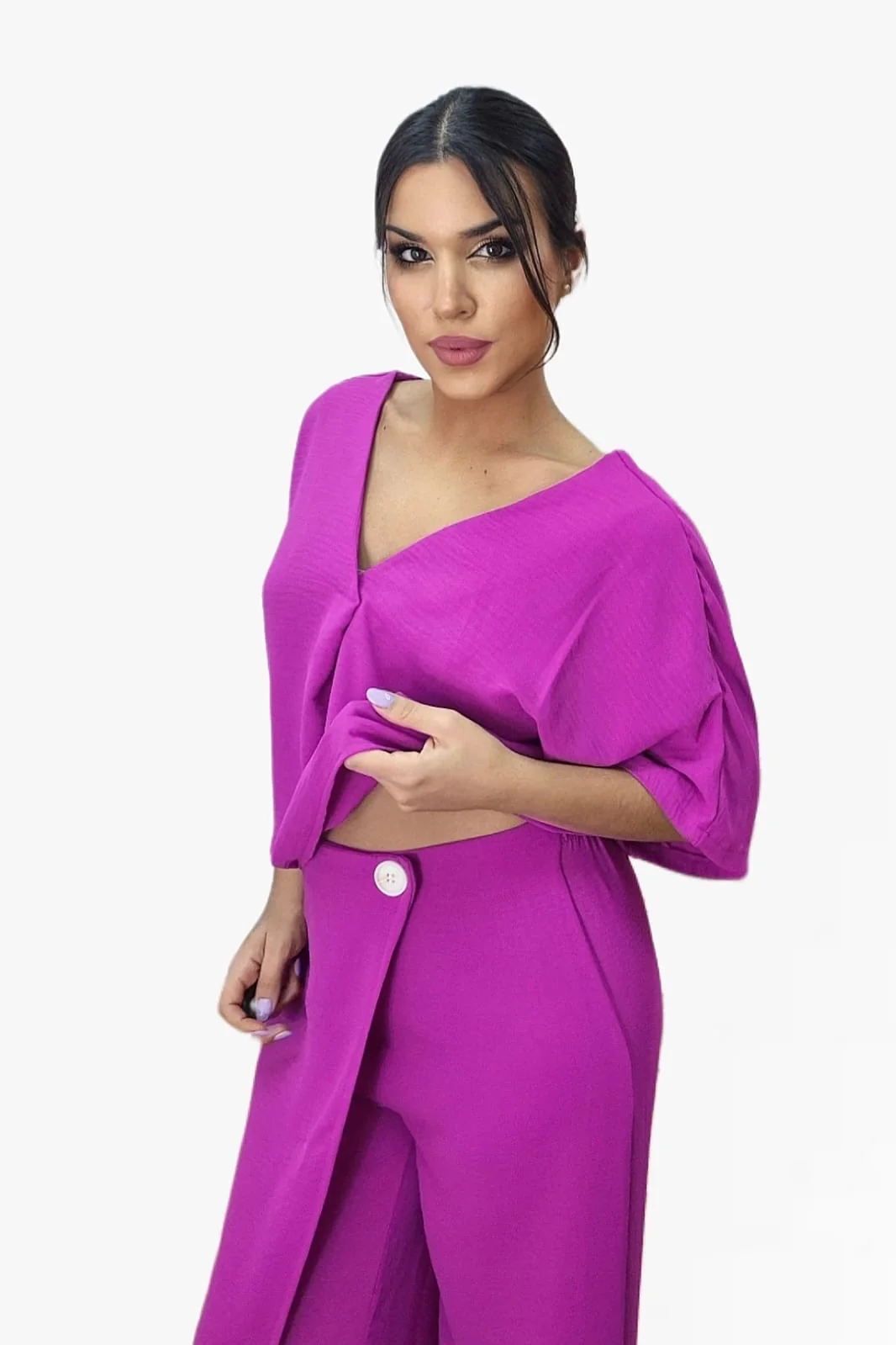 Camisa Escote Fluida Malva - Imagen 4