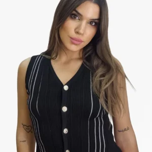 Top Punto Boton Negro