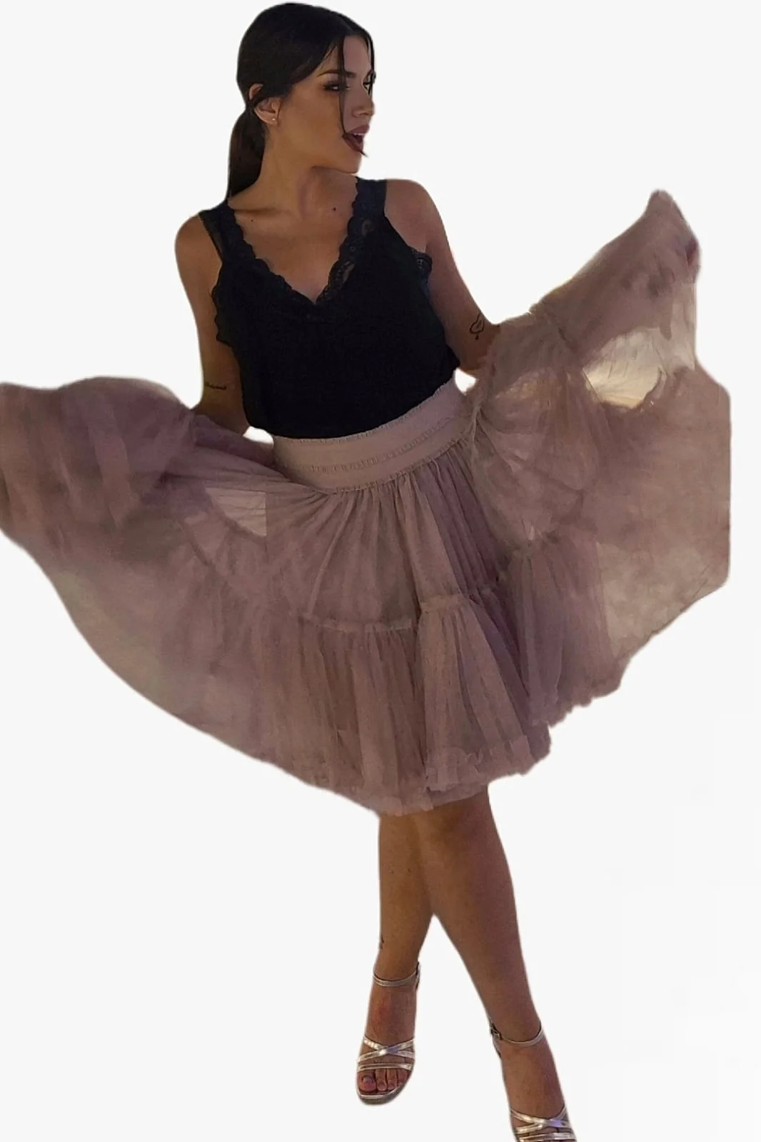 Minifalda tul rosa - Imagen 6