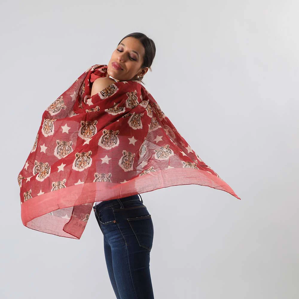 Pañuelo Estampado Cinca Rojo Humana - Imagen 3