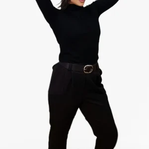 Pantalón Bajo Botón Negro