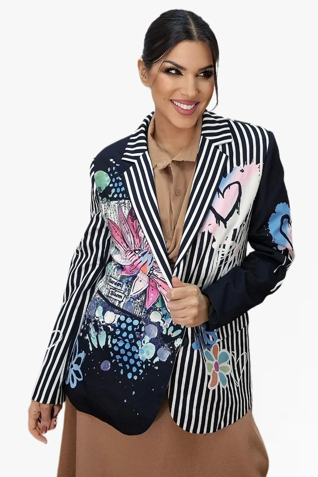 Blazer Corazon Rayada Negra - Imagen 6