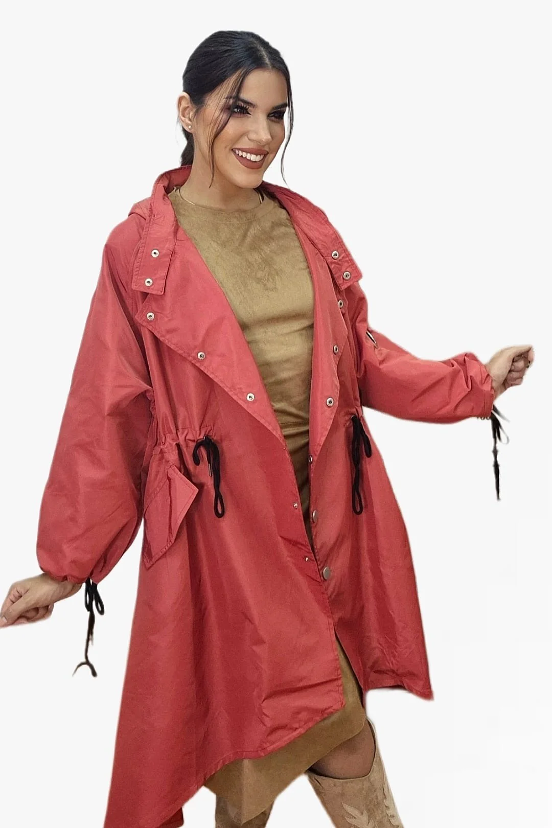 Gabardina Argollas Naranja - Imagen 3