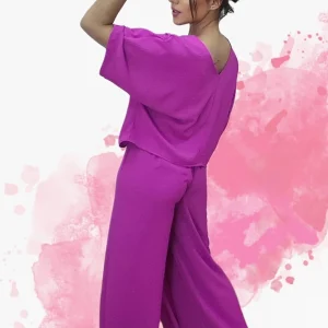 Pantalon Pareo Boton Malva