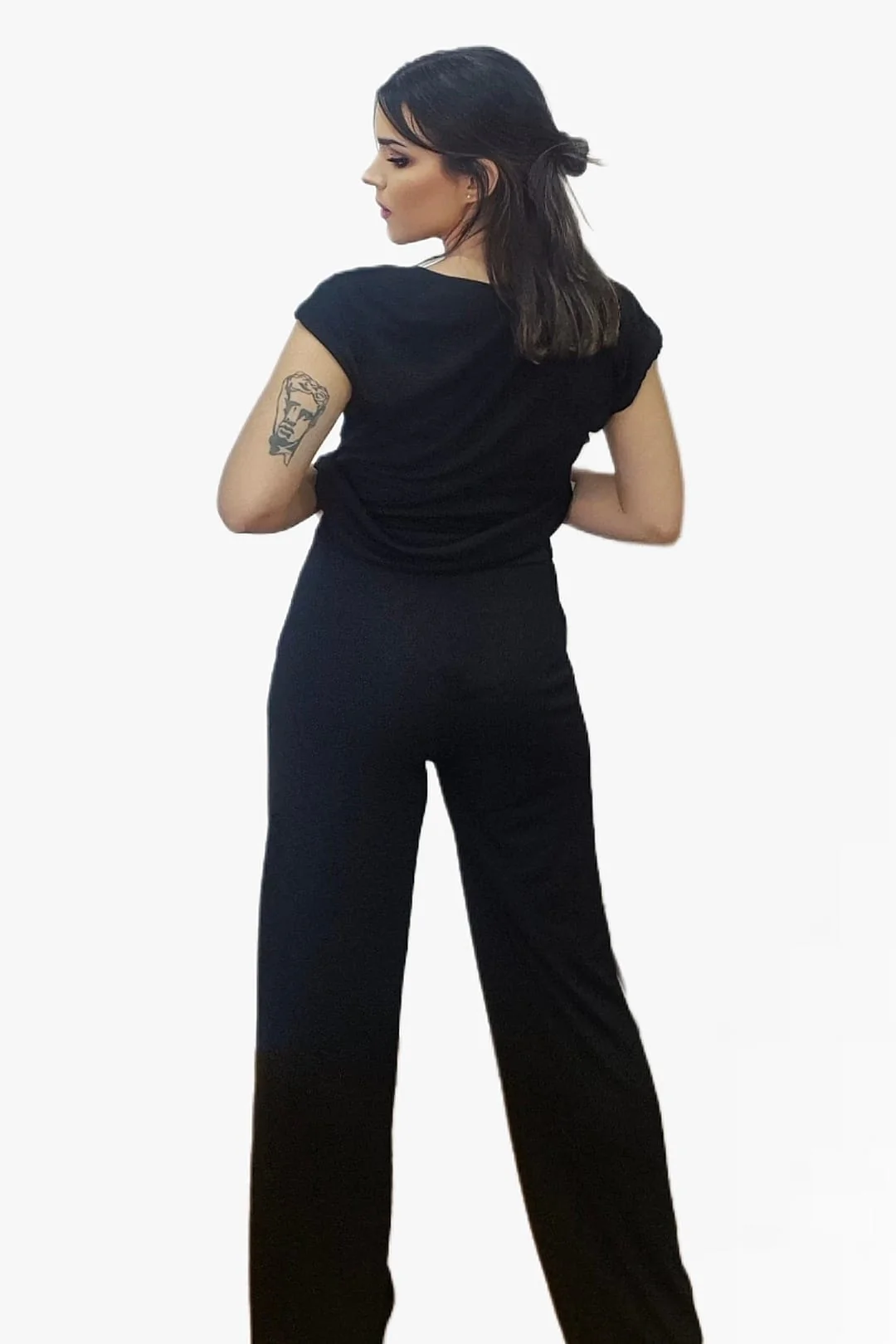 Pantalon Fluido Bolsillos Negro - Imagen 5