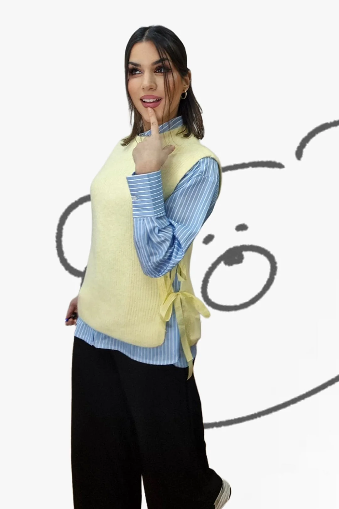 Camiseta Hombreras Lazo Lateral Amarilla - Imagen 3