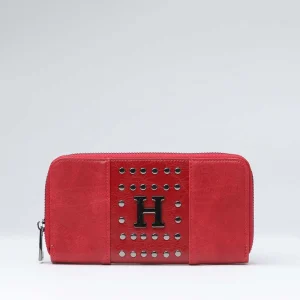 Billetera Grande Studs Roja Humana