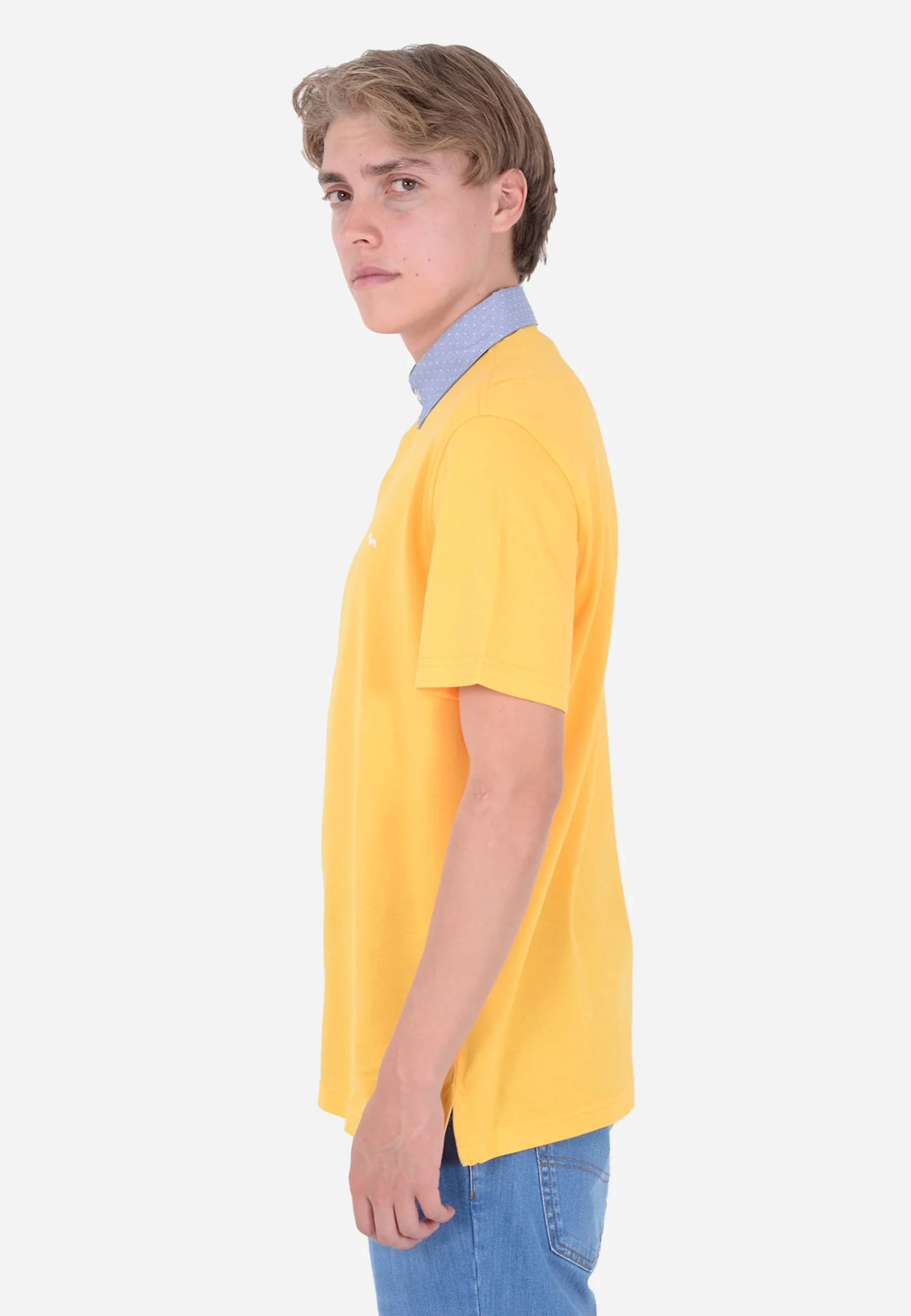 Camiseta Polo Amarillo Cuello Contraste H&B - Imagen 4