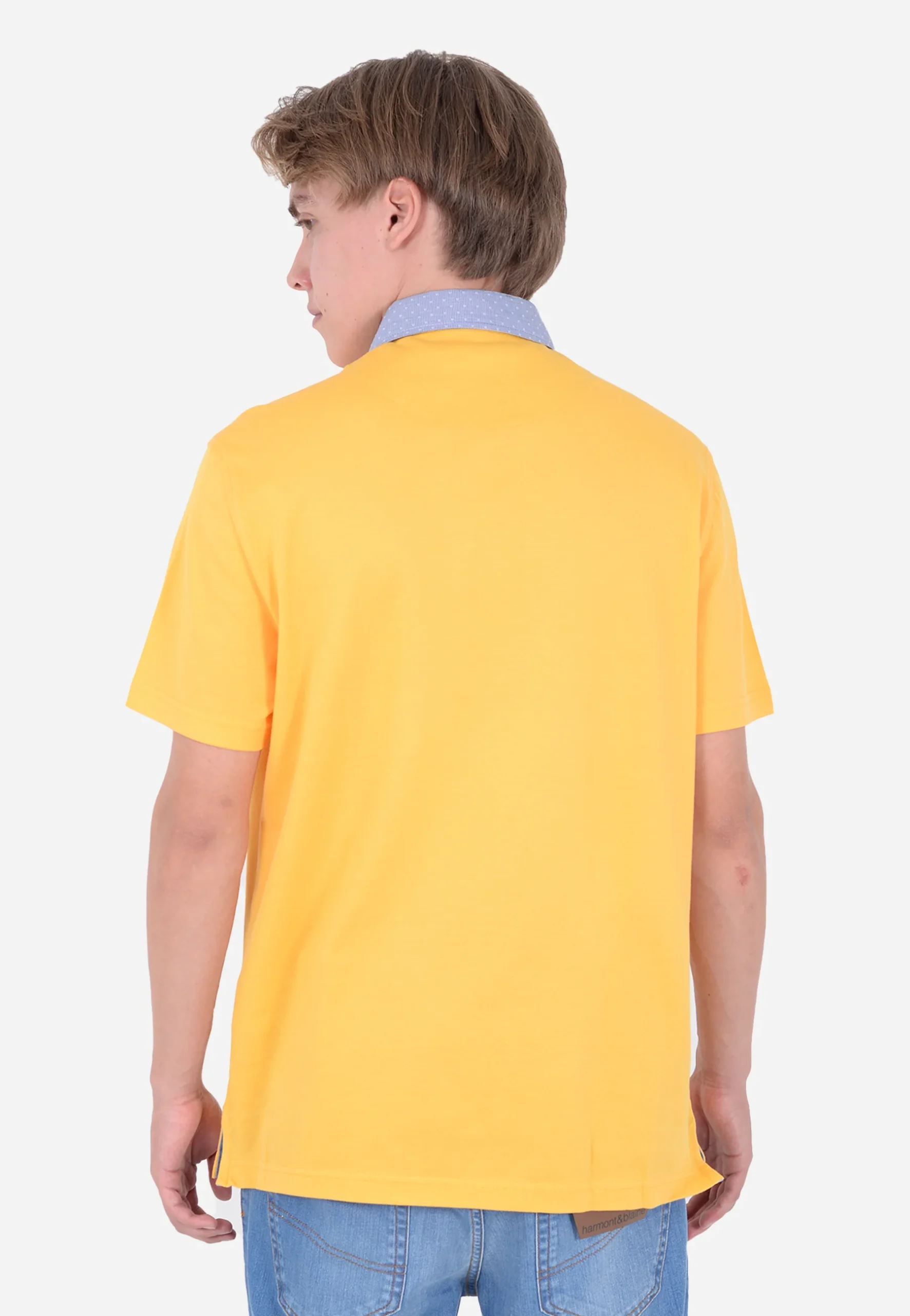Camiseta Polo Amarillo Cuello Contraste H&B - Imagen 3