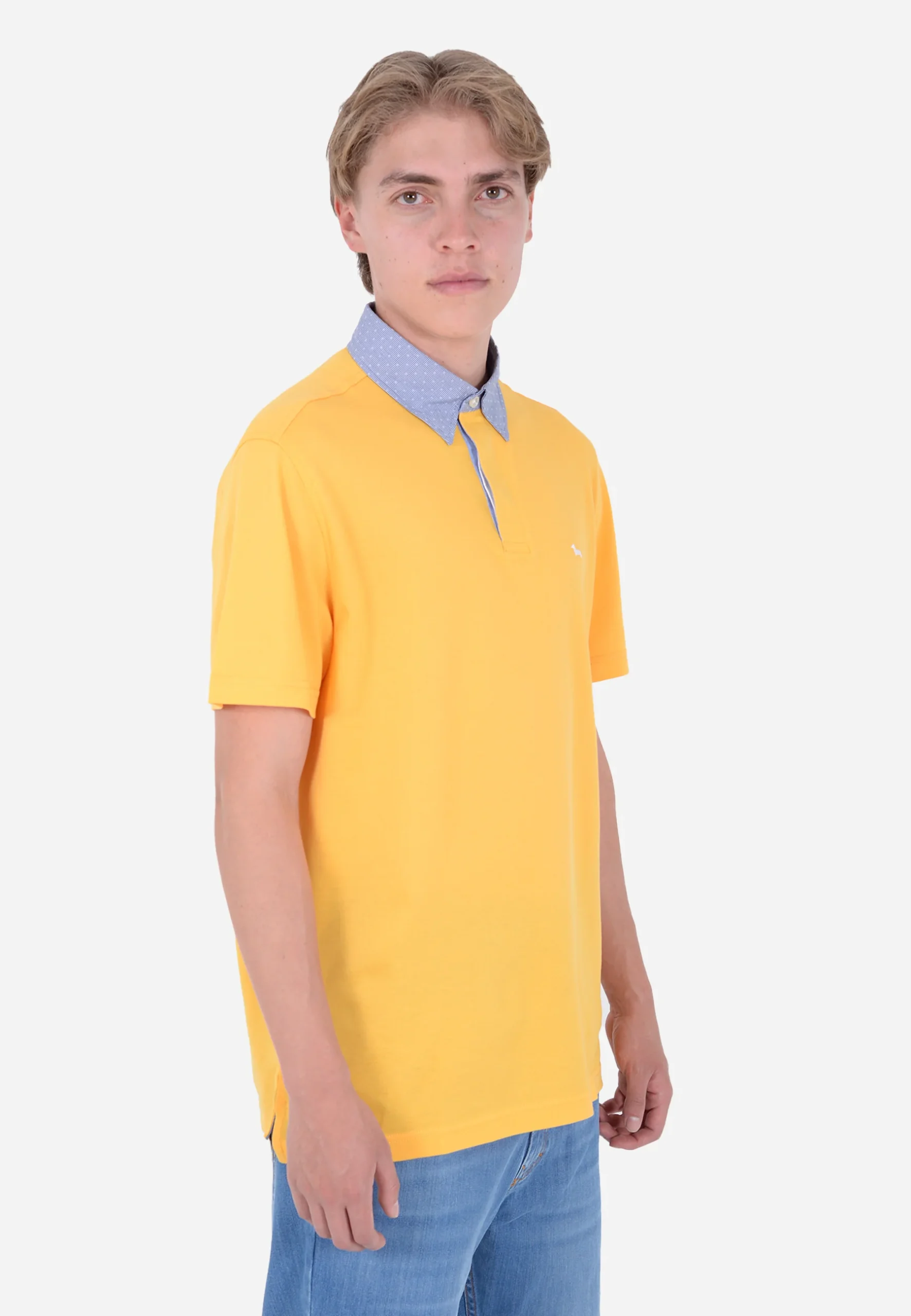 Camiseta Polo Amarillo Cuello Contraste H&B