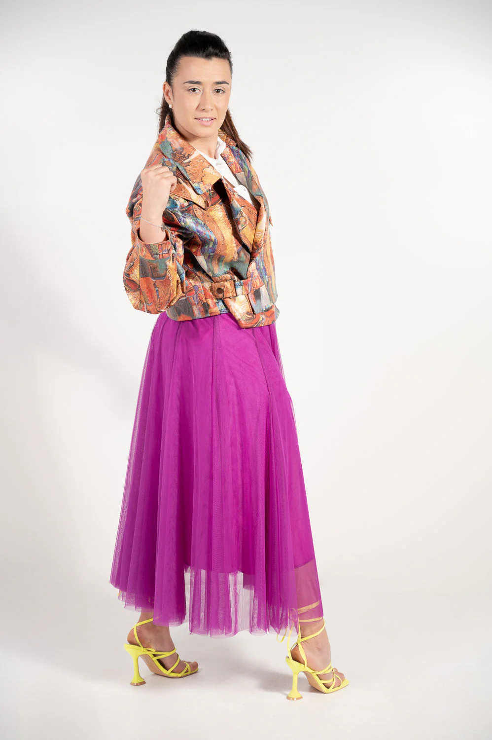 Falda fantasia malva - Imagen 4