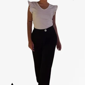 Pantalon Pareo Boton Negro