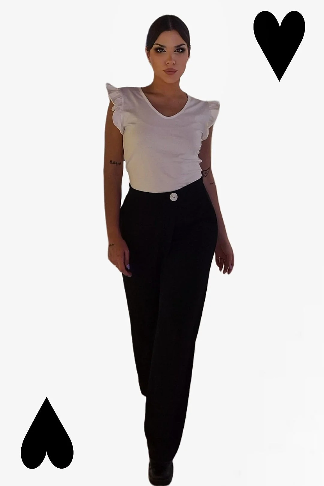 Pantalon Pareo Boton Negro