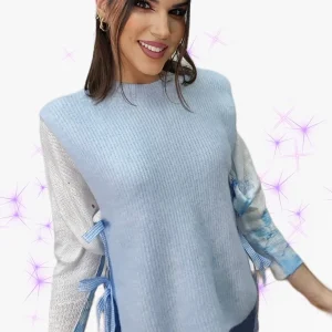 Camiseta Hombreras Lazo Lateral Azul