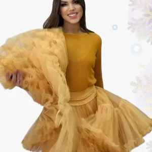 Minifalda tul amarillo