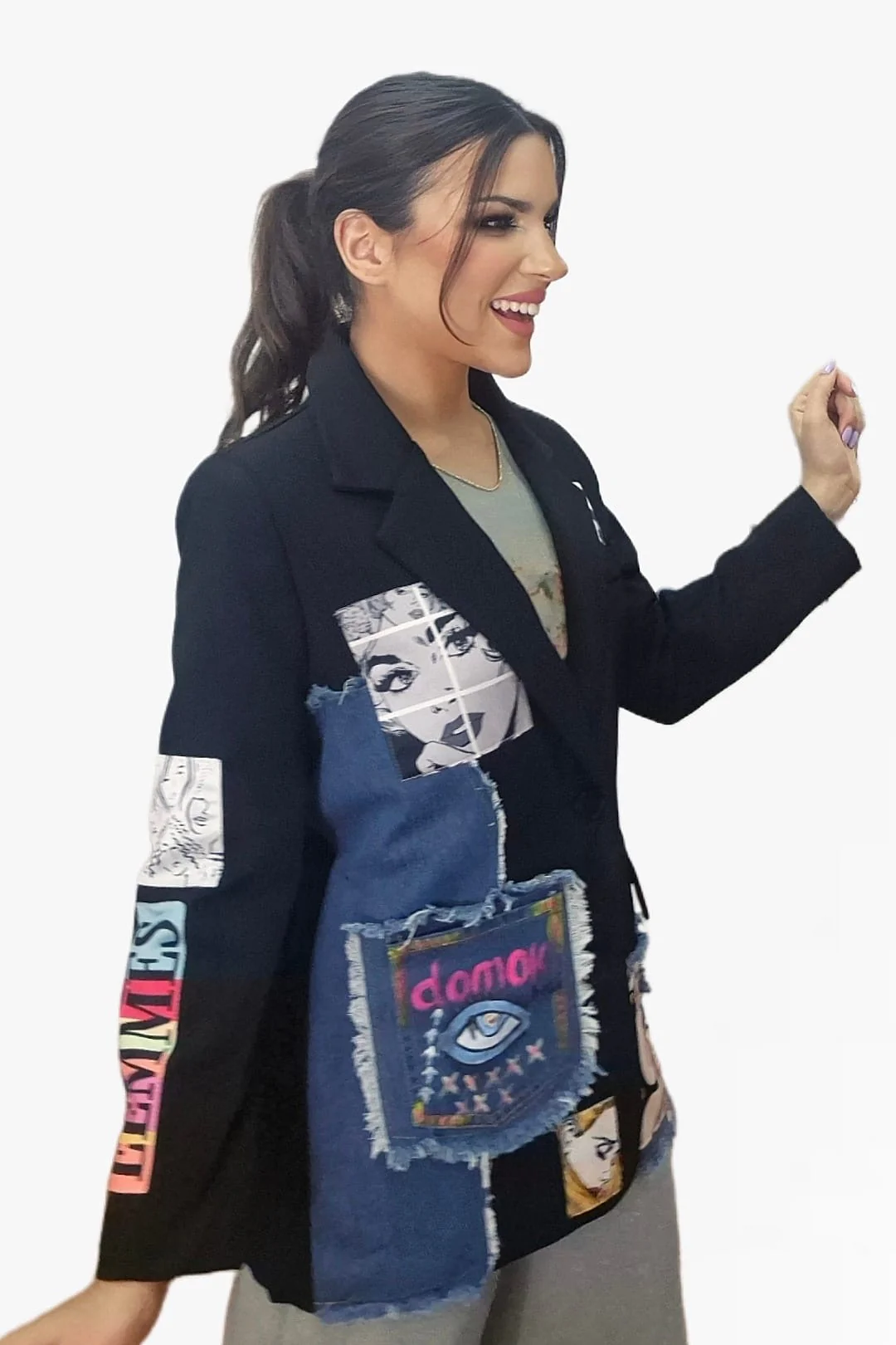 Blazer Parches Comic Negra - Imagen 4