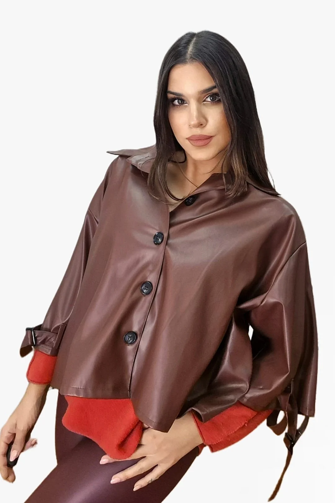 Camisola Polipiel Marrón - Imagen 7