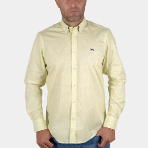 Camisa Hombre Amarilla Patrón H&B