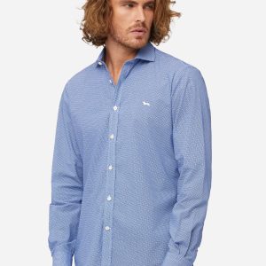 Camisa Casual Azul Hombre Estilo Moderno H&B