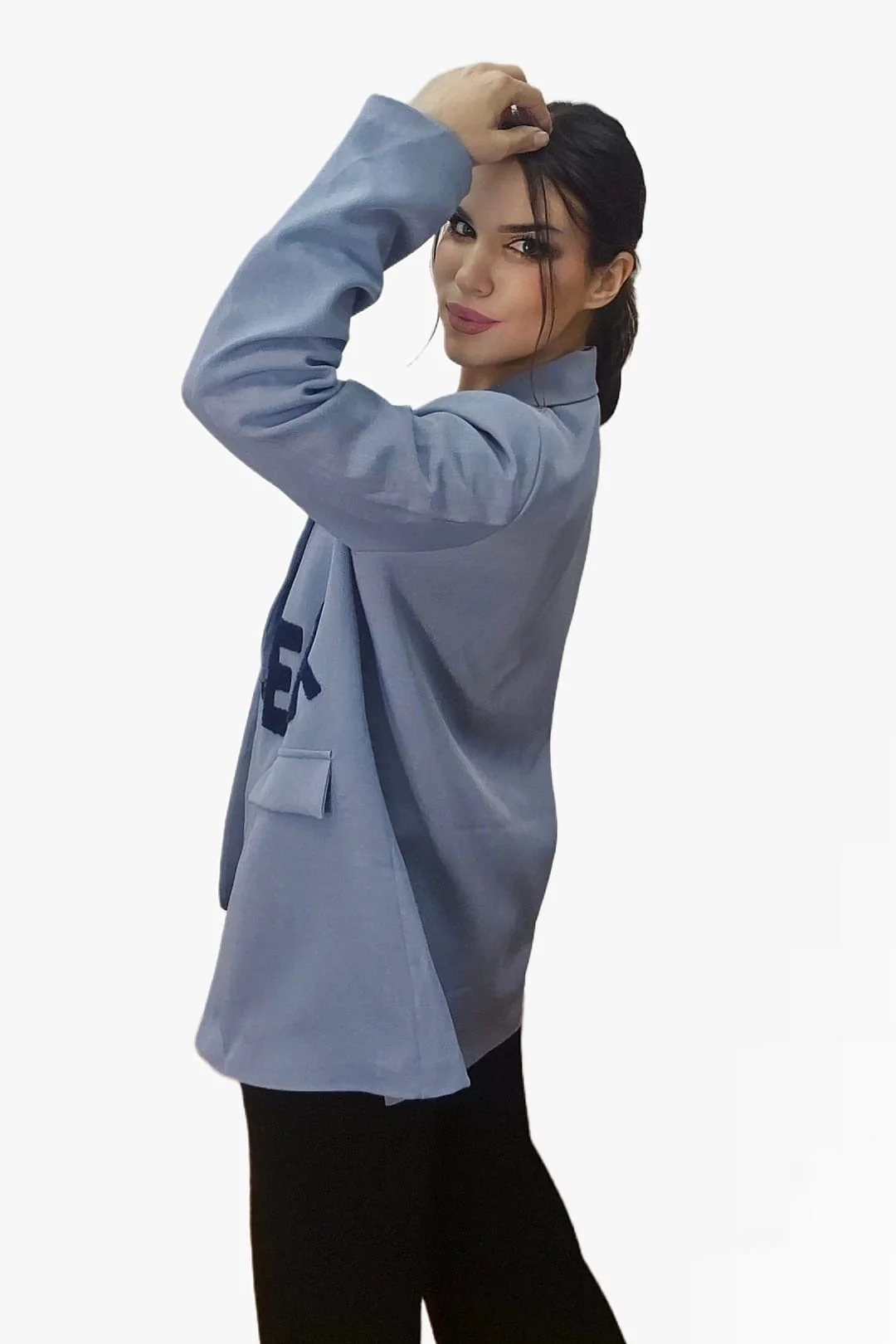 Blazer Letras Rizo Gris - Imagen 6