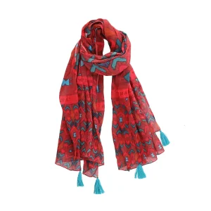 Pañuelo Estampado Morrocan Rojo Humana