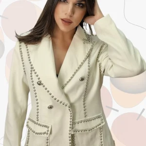 Blazer Cruzada Metalics Blanca