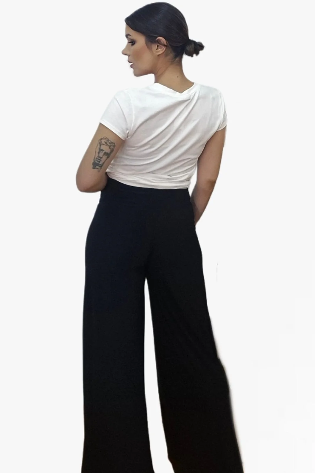 Pantalon Punto Fluido Negro - Imagen 3