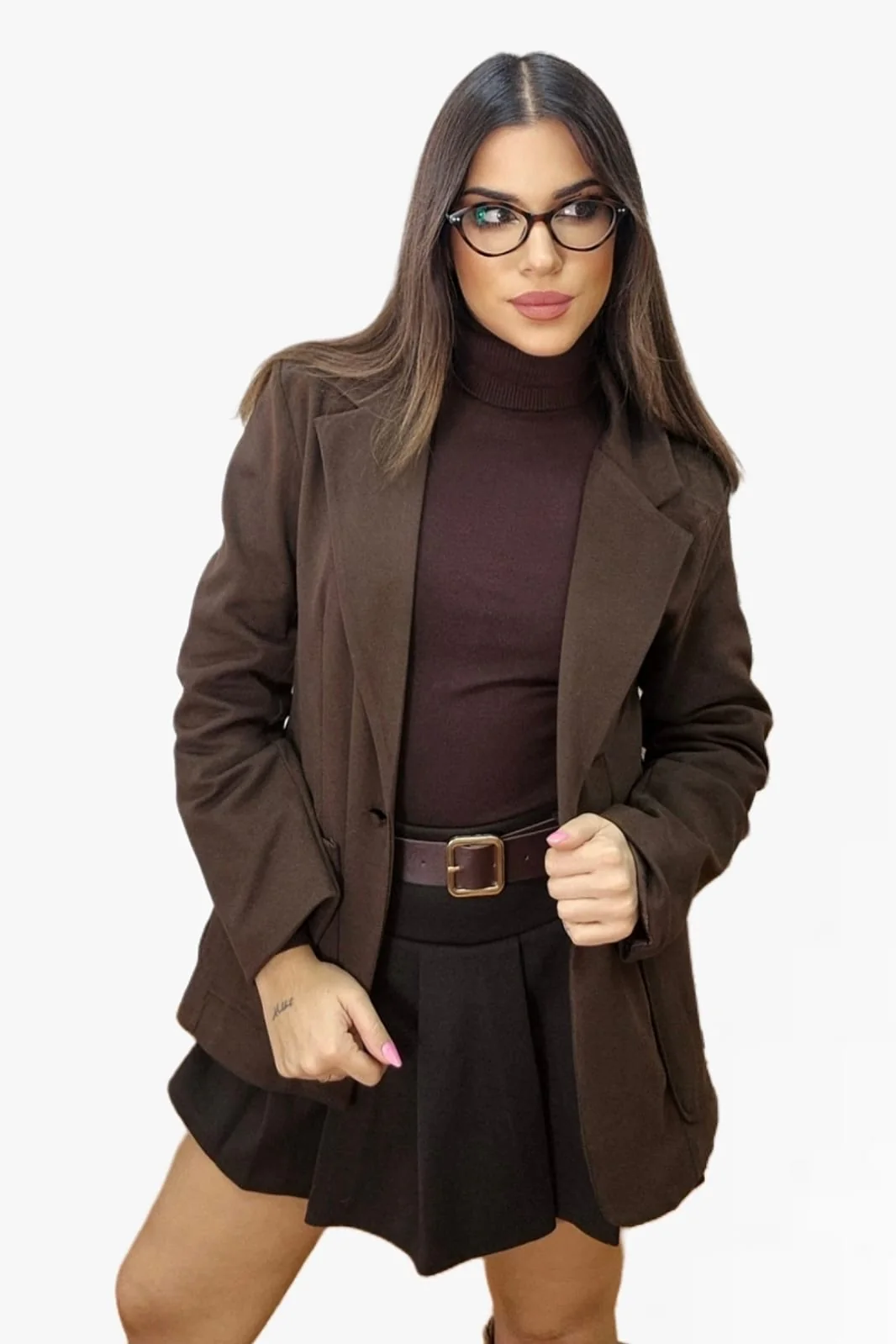 Blazer Oversize Bolsillos Marrón - Imagen 4