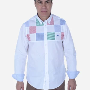 Camisa Blanca Cuadros H.B