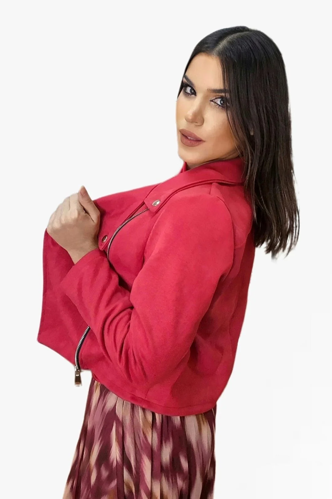 Biker Cremalleras Melocoton Roja - Imagen 5