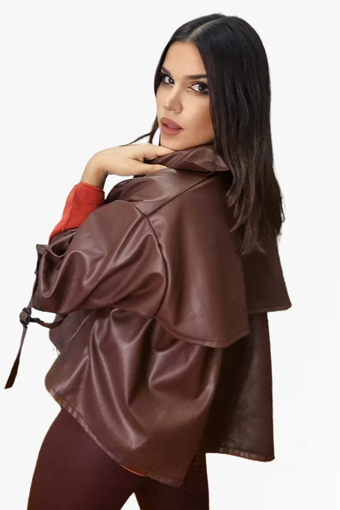 Camisola Polipiel Marrón - Imagen 3