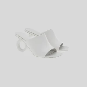 Tacón Color Blanco Elina Mules S.F.