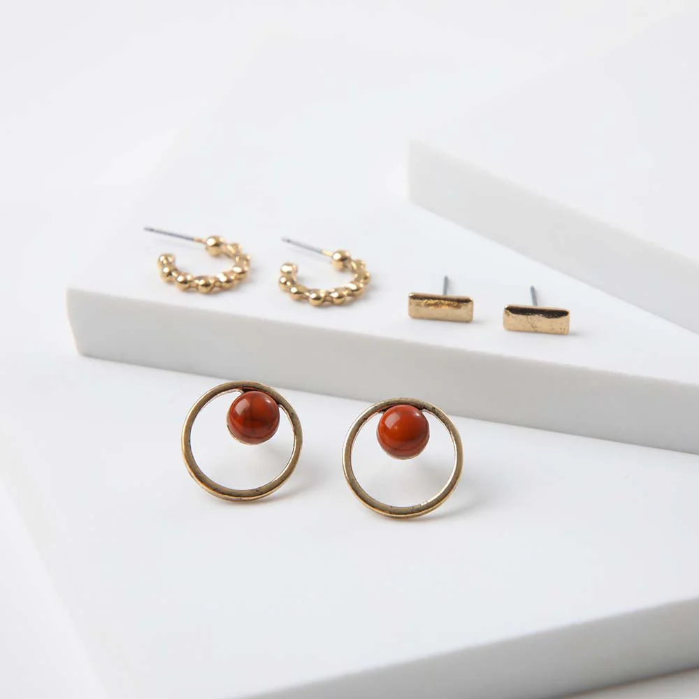 Set Aros Patras Dorado Humana