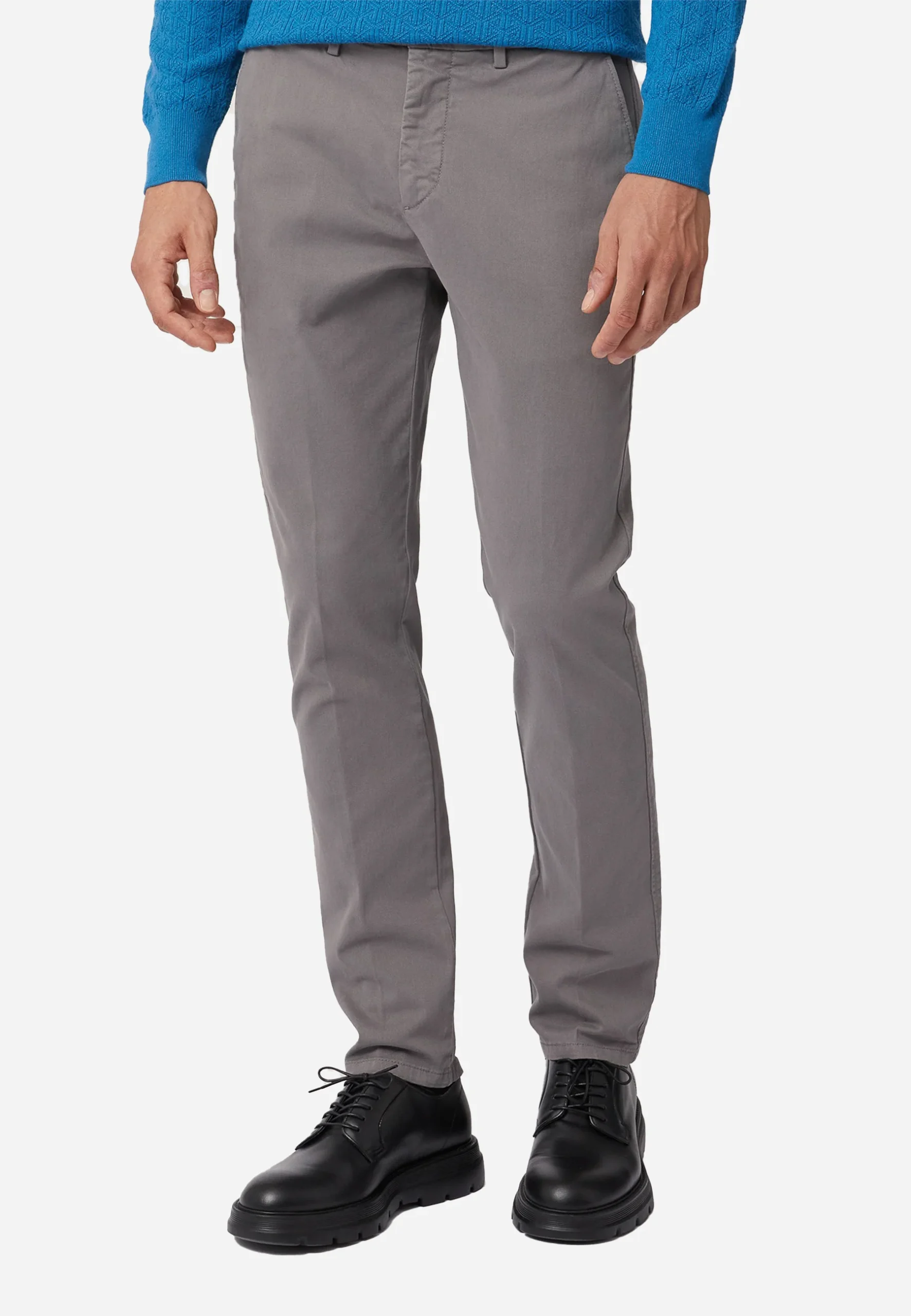 Pantalón Hombre Chino Gris Slim Fit H&B